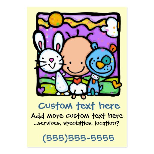 Little Baby and his/her Little Pets-Childcare card Business Cards