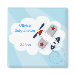 Little Baby Aviator Square Favor Magnet