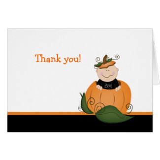 Little Baby Pumpkin Folded Thank you note Card