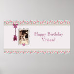 Little Ballerina Photo Frame Pink Party Banner Posters