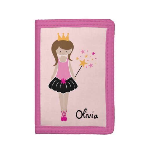 little ballerina princess trifold wallet zazzle perforated paper christmas ornaments