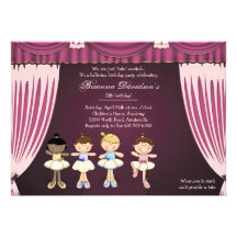 Little Ballerinas on Stage Invitation
