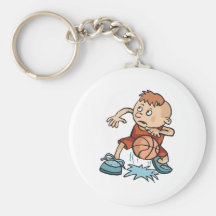 little basketball kid boy dribbling ball keychains