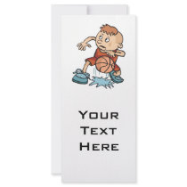 little basketball kid boy dribbling ball rack card template