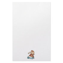 little basketball kid boy dribbling ball customized stationery