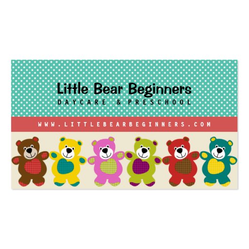 Little Bear Beginners Daycare Business Card (front side)