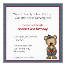 Little Bear with Jack in theBox Invitation