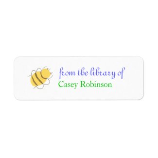 Little bee personalized bookplate label