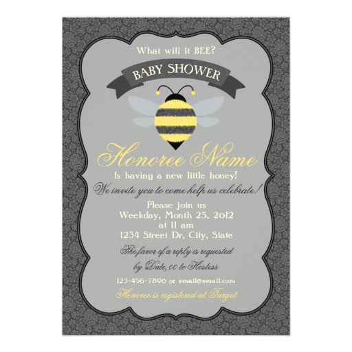 Little Bee Shower Invitation