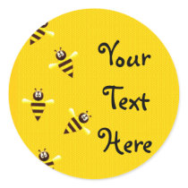 Little Bees Round Stickers