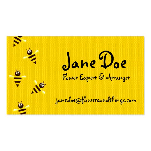 Little Bees Themed Business Cards (back side)