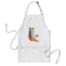 Little Betsy Ross and the America Flag Apron