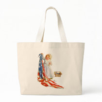 Little Betsy Ross and the America Flag Tote Bag