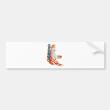 Little Betsy Ross and the America Flag Bumper Sticker