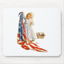Little Betsy Ross and the America Flag Mousepads