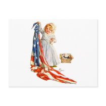 Little Betsy Ross and the America Flag Post Cards