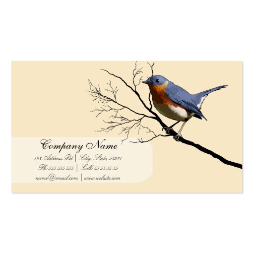 Little Bird Blue, business card template (back side)