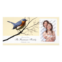Little Bird Blue, customizable Custom Photo Card