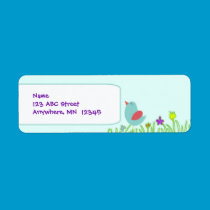 Little Bird Blue Return Address Lable labels