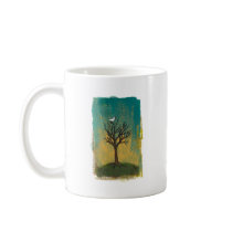 Little bird sings fun pretty original art painting mugs