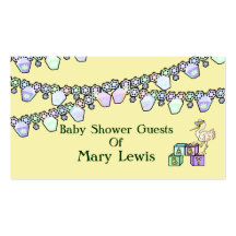 Little Birdie Baby Shower In Yellow Business Card Template