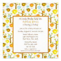 Little Birdie Baby Shower Invite