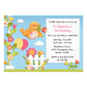 Little Birdie Birthday Party Invitation