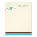 Little Birdies Custom Flat Note Cards (aqua) Announcement