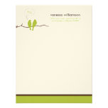Little Birdies Custom Flat Note Cards (lime) Invitation