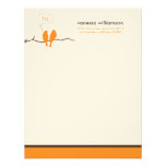 Little Birdies Custom Flat Note Cards (orange) Custom Invite