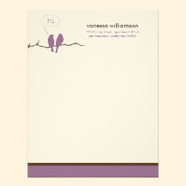 Little Birdies Custom Flat Note Cards (purple) invitations
