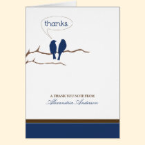 Little Birdies Custom Thank You Card (navy) cards