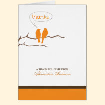 Little Birdies Custom Thank You Card (orange) cards