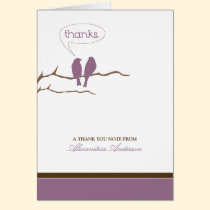 Little Birdies Custom Thank You Card (purple) cards