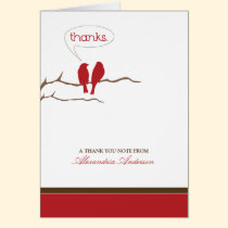 Little Birdies Custom Thank You Card (red) cards
