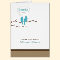 Little Birdies Custom Thank You Card (taupe) cards