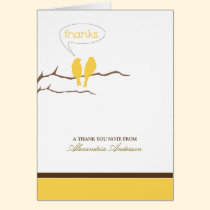 Little Birdies Custom Thank You Card (yellow) cards