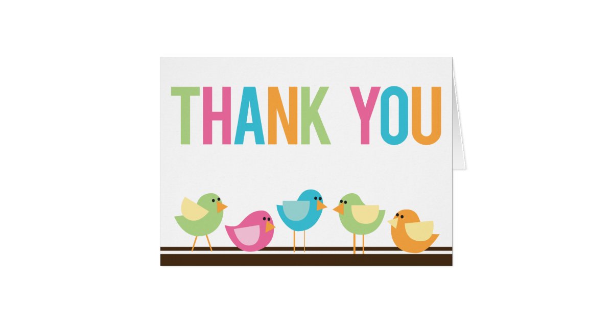 Little Birds Thank You Card | Zazzle