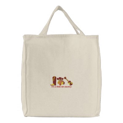 Little Bit Country Embroidered Bag by Embroidery4U