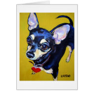 Little Bitty Chihuahua - Black and Tan Chihuahua card