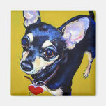 Little Bitty Chihuahua - Black and Tan Chihuahua Fridge Magnet