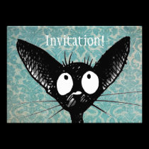 Little Black Cat Invitations