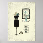 Little Black Dress Art Poster Print