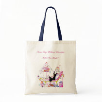 Little Black Dress Chocolate Tote Canvas Bags