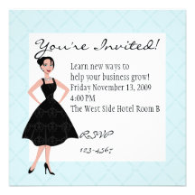 little black dress custom invitation
