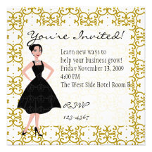 little black dress custom invite