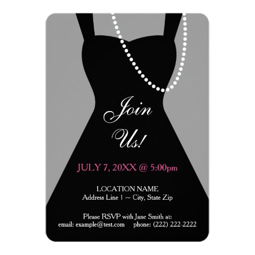 black and white attire invitation wording