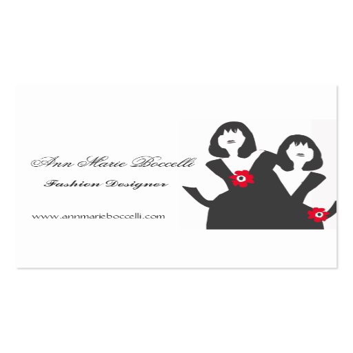 Little Black Dress Stylist Business Card Templates (front side)