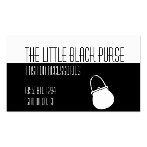 Little Black Purse - Customizable! Business Card Template (front side)