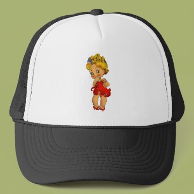 Little Blond With Feathers Mesh Hats Zazzle_hat
